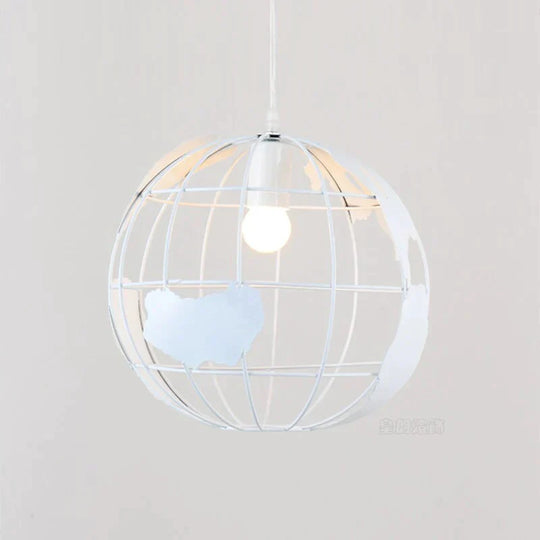 Pendant Light Black/White Creative E27 Bulbs Earth Iron Lamp Edison Bulb For Kitchen Dining Room
