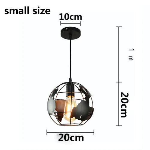 Pendant Light Black/White Creative E27 Bulbs Earth Iron Lamp Edison Bulb For Kitchen Dining Room
