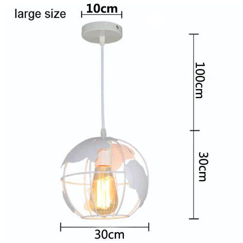 Pendant Light Black/White Creative E27 Bulbs Earth Iron Lamp Edison Bulb For Kitchen Dining Room