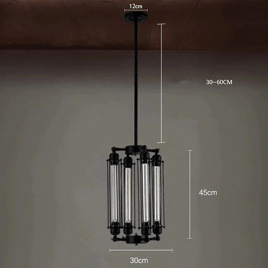 Retro Vintage 4 Heads Steam Pipe Ceiling Pendant Lamp E27 Lights Loft Restaurant Master Bedroom