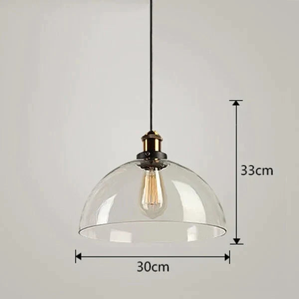 Vintage Pendant Lights Amber Glass E27 Edison Bulb Lamp Clear D / Without Bulb