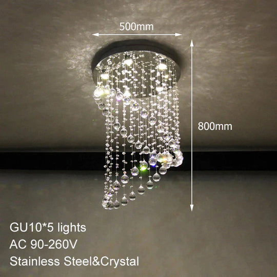 Royal Europe Loft Chandelier With Gu10 5 Lights Crystals Classical Lamps For Bedroom Hotel Lobby