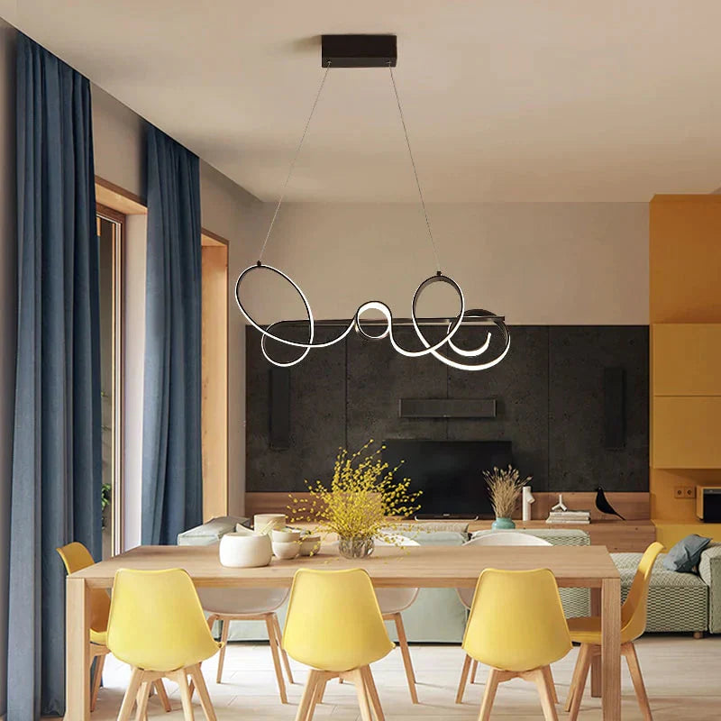Coffee Finish Length 790Mm Modern Led Pendant Lights For Dining Kitchen Room Bar Home Deco Lamp