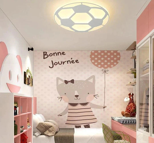 New Designer Led Kids Ceiling Lamp With Football For Bedroom Remote Control Ultrathin Llight Home
