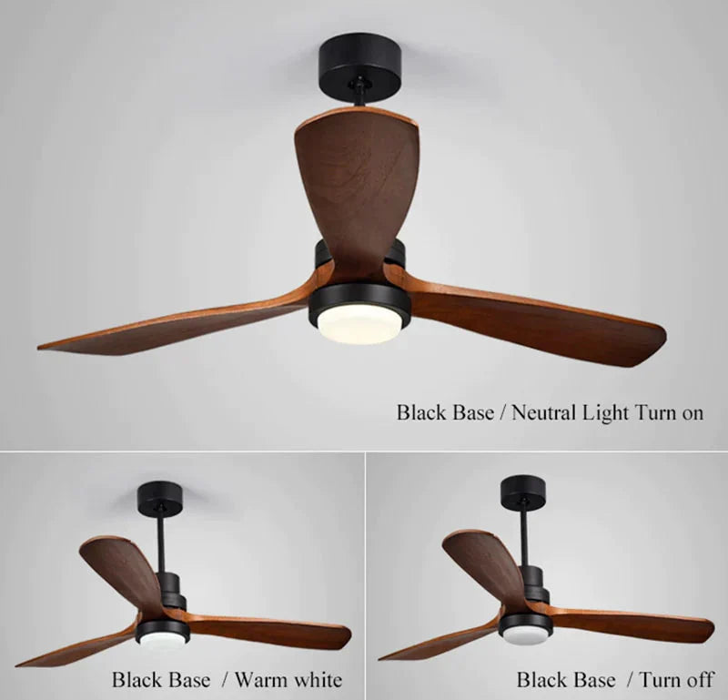 52 Inch Modern Wooden Pendant Fans With Lights Remote Control Ventilador De Techo Fan Led Light