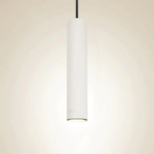 Cylinder Pipe Pendant Lights Kitchen Island Dining Room Bar Counter White / 7W Dimmable 300Mm Cold