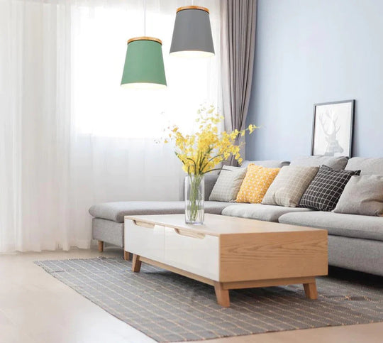 Wooden Nordic Pendant Lights For Home Lighting Modern Hanging Lamp Aluminum Lampshade Led Bulb