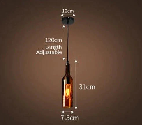 Wine Bottle Pendant Lamp Led Light Creative Bar Saloon Restaurant Home Christmas Decor 5 Colors
