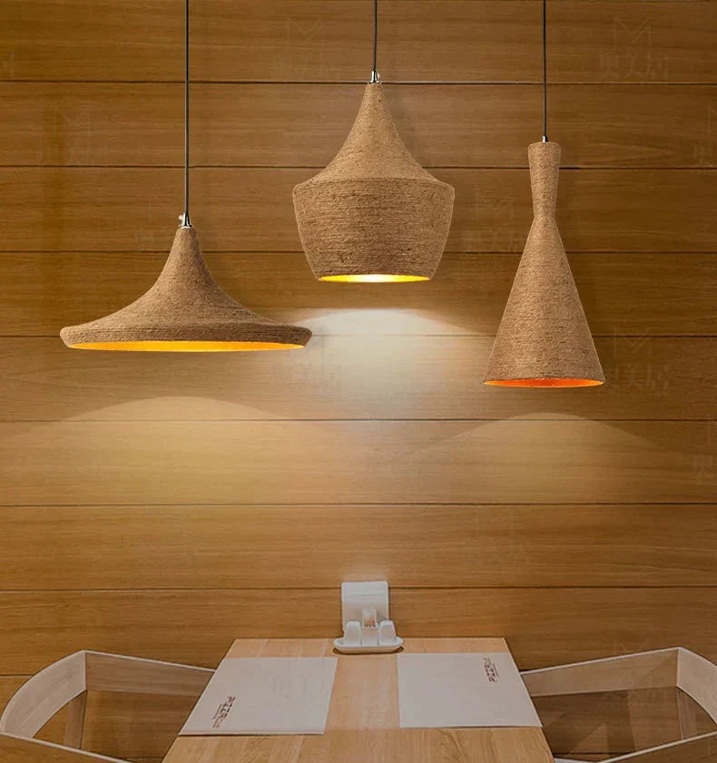 Nordic Modern Pendant Lights Kitchen Lamp Vintage Loft Ceiling Island Hanglamp Dining Room Rope