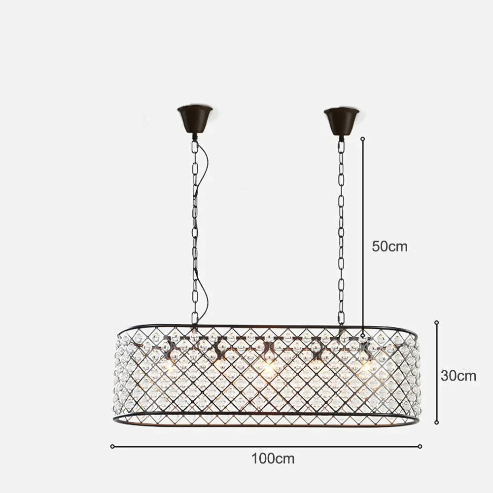 Crystal Pendant Lights Retro Industrial Restaurant Bar Lamps Bedroom Living Room Indoor Handing E27