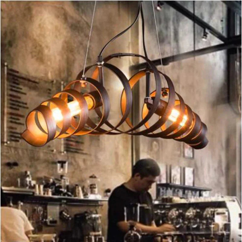 Rocco - Retro Vintage Spiral Spring Industrial Hanging Pendant Light
