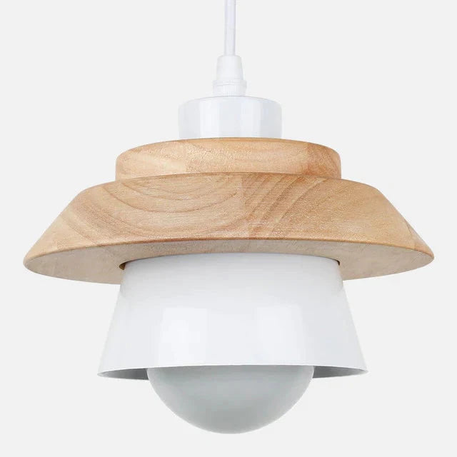 Pendant Light Led Fixture Hanging Kitchen Lamp Dining Room E27 Dinning Lights Wood Modern White No
