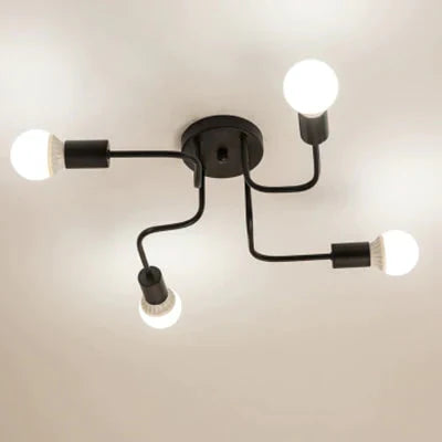 Vintage Ceiling Lights Iron Personality For Living & Bed Room 4 Heads No Bulb / Warm Light 110V