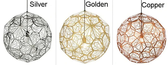E27 Replica Of Web Etch Modern Pendant Light Shadow Lamp For Living Room Dining