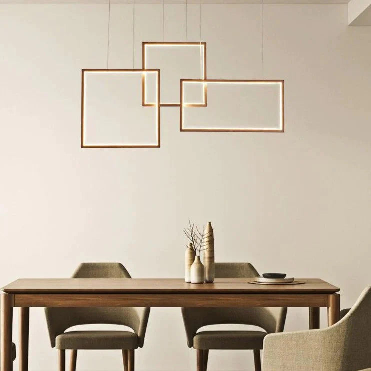 Coffee&White Frame Led Pendant Lights Living Room Dining Kitchen Luminaires Home Modern Indoor Lamp