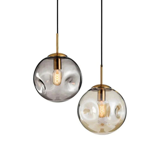 Modern Loft Glass Ball Pendant Light Led E27 Nordic Hanging Lamp With 2 Colors For Living Room