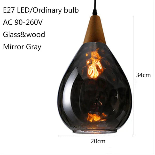 Modern Creative Europe Glass Pendant Light Led E27 With 3 Colors For Bedroom/Restaurant/Living