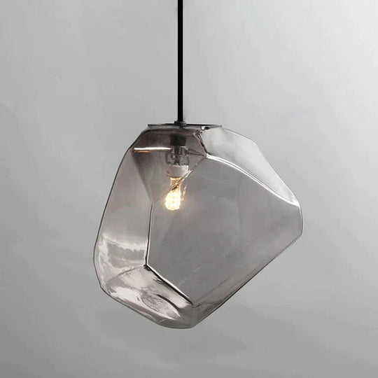 Simple Stone Glass Pendant Light Colorful Indoor G4 Led Lamp The Restaurant Dining Room Bar Cafe