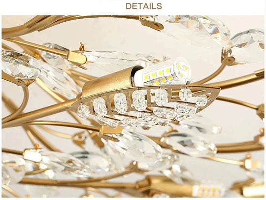 Vintage Led Ceiling Light Crystal Lamp For Living Room Loft