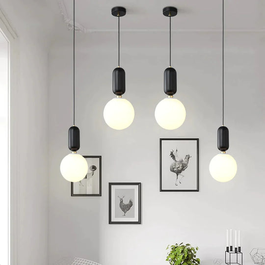 Nordic Led Pendant Lights Frosted Glass Industrial Handin Lamp Modern Bedroom Hanglamp Living Room