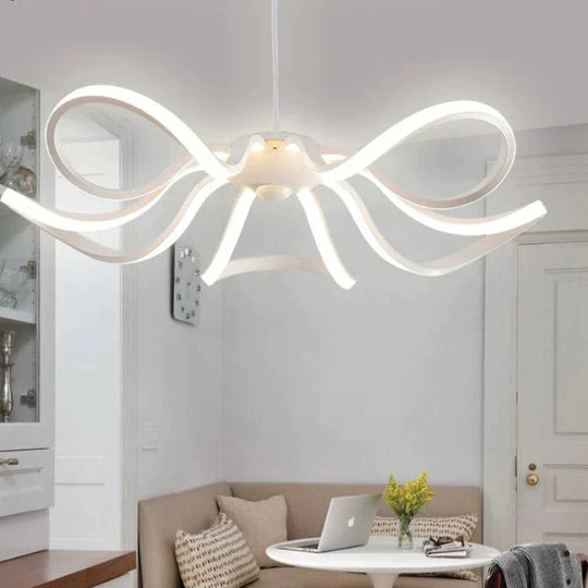 Modern Flower Led Pendant Lights Kitchen Acrylic + Metal Suspension Hanging Ceiling Lamp For