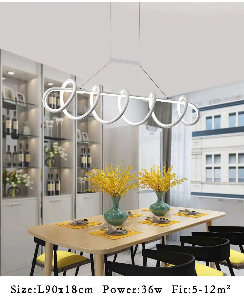 Black&White Modern Led Pendant Light For Living Room Dining Kitchen Ceiling Mounted Lamp Led Lamp