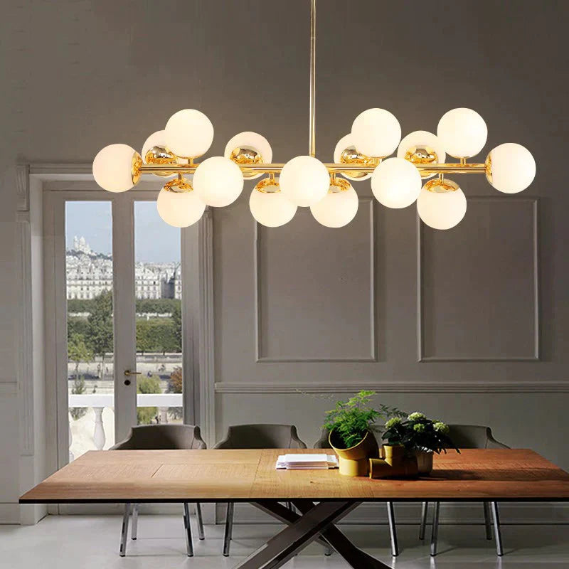 16 Heads Postmodern Gold Loft Pendant Light Art Creative Magic Beans Hang Dining Room Bar Kitchen