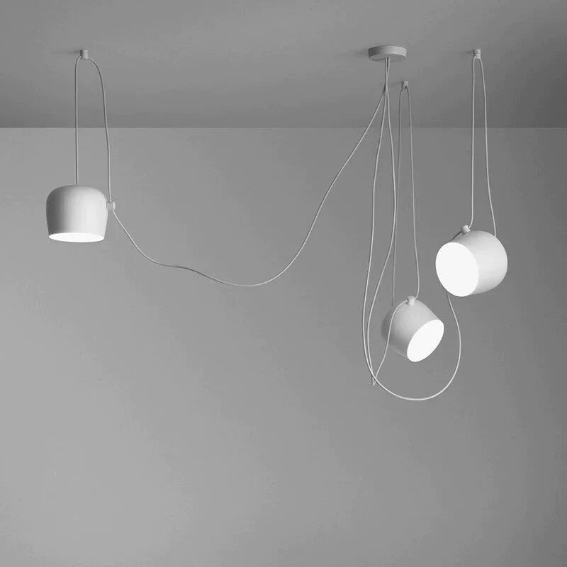 Black/White Diy Office Studio Modern Hanging Lamp Fixtures Aluminum Dining Room Light Led Pendant