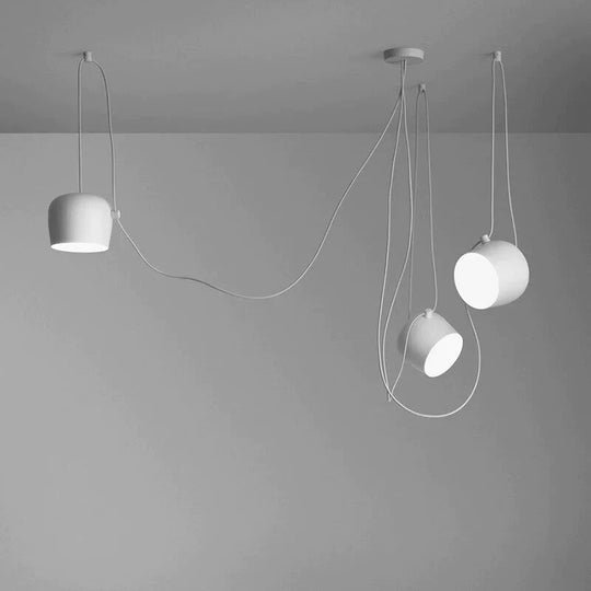 Black/White Diy Office Studio Modern Hanging Lamp Fixtures Aluminum Dining Room Light Led Pendant