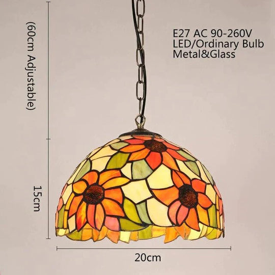 Art Deco Pastoral Modern Glass Pendant Light Led E27 Europe Vintage Hanging Lamp For Living Room