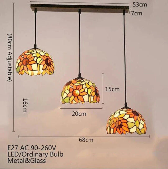 Art Deco Pastoral Modern Glass Pendant Light Led E27 Europe Vintage Hanging Lamp For Living Room