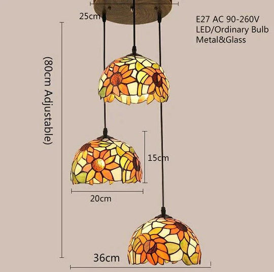 Art Deco Pastoral Modern Glass Pendant Light Led E27 Europe Vintage Hanging Lamp For Living Room