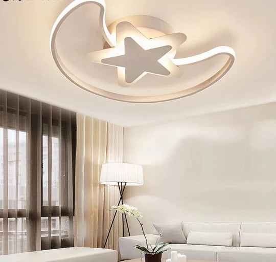 Acrylic Kids Led Ceiling Lights For Study Room Moon Stars Lightin Fixtures Lampe Plafond Home 10 -