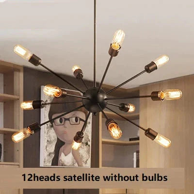 Vintage Industrial Loft Pendant Light 8/12/16/18 Heads Sputnik Lamp Restaurant Bar Lights 12Heads