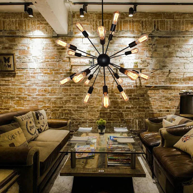 Vintage Industrial Loft Pendant Light 8/12/16/18 Heads Sputnik Lamp Restaurant Bar Lights