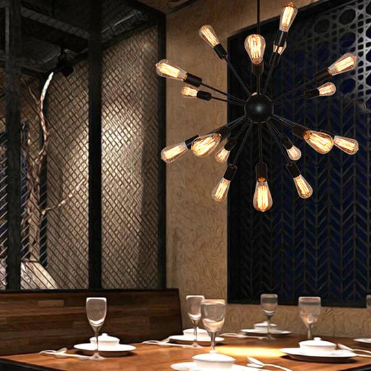 Vintage Industrial Loft Pendant Light 8/12/16/18 Heads Sputnik Lamp Restaurant Bar Lights