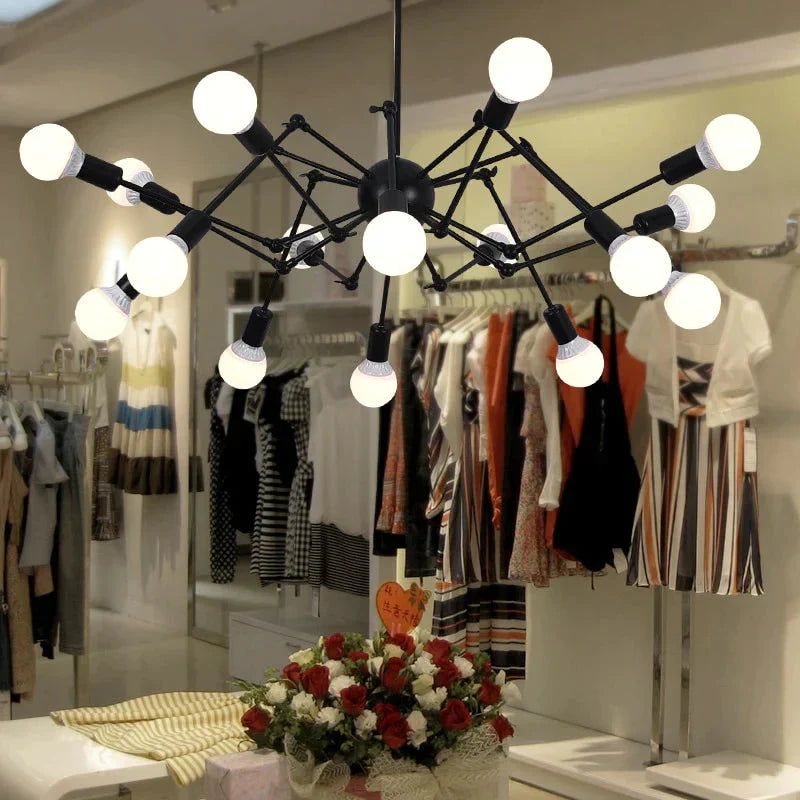Vintage Industrial Loft Pendant Light 8/12/16/18 Heads Sputnik Lamp Restaurant Bar Lights
