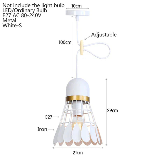 Noridic Modern Colorful Iron Pendant Light Led E27 Industrail Loft Hanging Lamp For Parlor