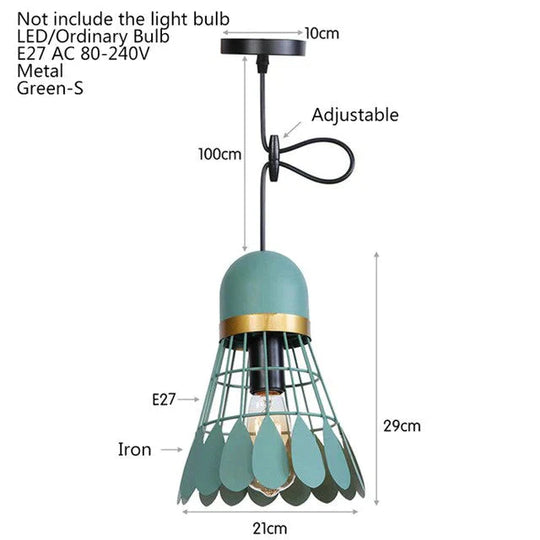 Noridic Modern Colorful Iron Pendant Light Led E27 Industrail Loft Hanging Lamp For Parlor