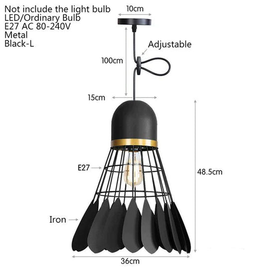 Noridic Modern Colorful Iron Pendant Light Led E27 Industrail Loft Hanging Lamp For Parlor