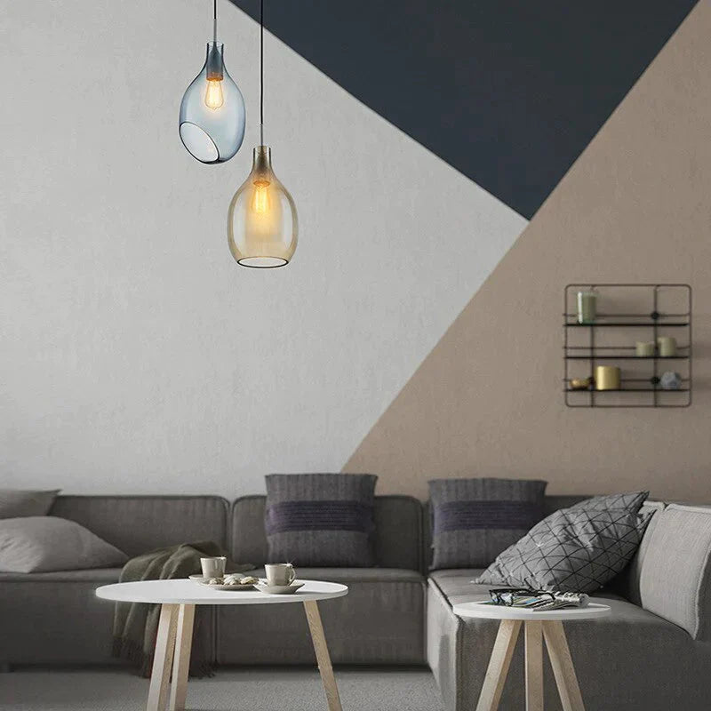 Nordic Loft Glass Pendant Light Led E27 Home Deco Modern Hanging Lamp For Bedroom Living Room