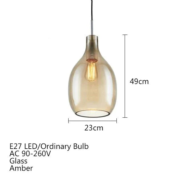 Nordic Loft Glass Pendant Light Led E27 Home Deco Modern Hanging Lamp For Bedroom Living Room