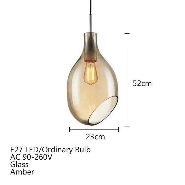 Nordic Loft Glass Pendant Light Led E27 Home Deco Modern Hanging Lamp For Bedroom Living Room