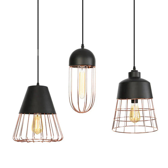 American Creative Simple Pendant Light E27 Led Rose Gold Hanging Lamp For Living Room Bedroom Study
