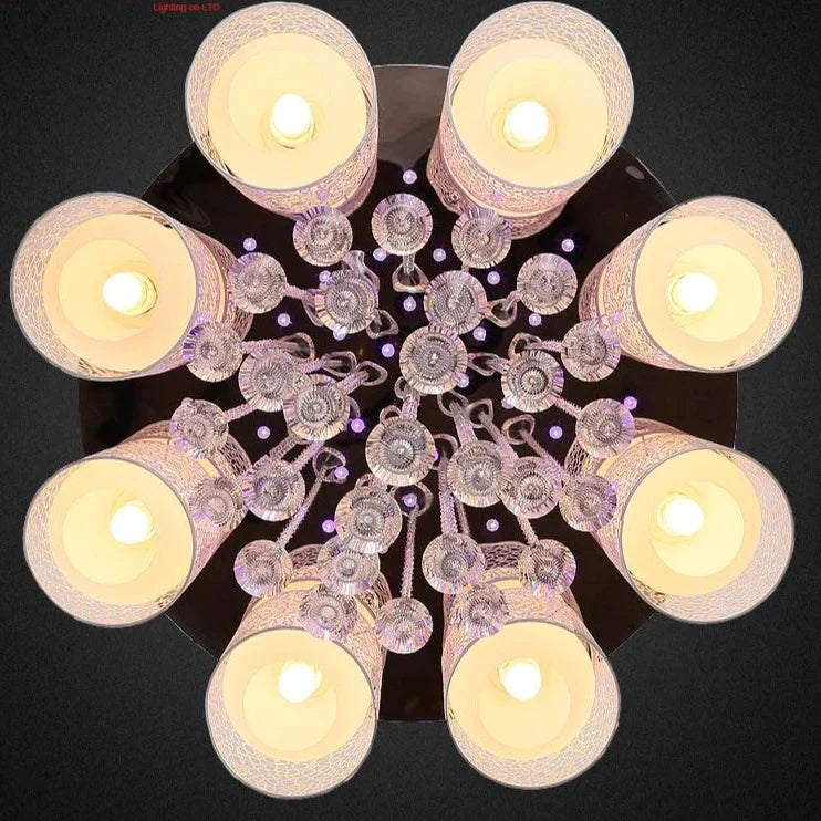 New Round Led Crystal Pendant Light For Living Room Indoor Lamp With Remote Controlled Luminaria