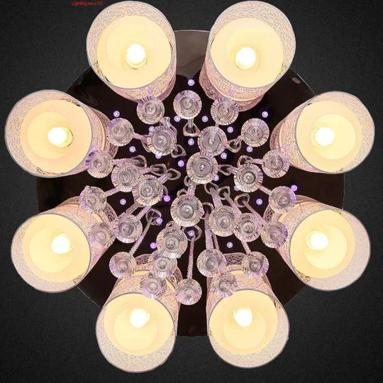 New Round Led Crystal Pendant Light For Living Room Indoor Lamp With Remote Controlled Luminaria
