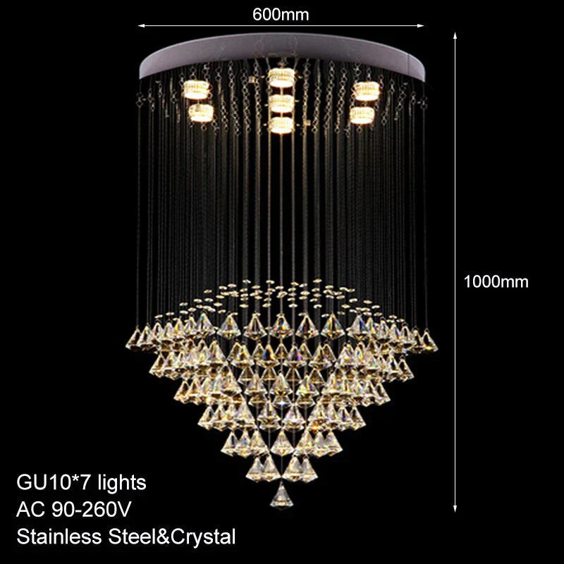 Europe Crystal Modern Retro Chandelier Nordic With Gu10 7 Lights For Living Room Bedroom Hotel Hall