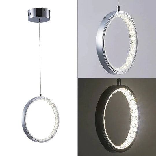 Crystal Rings Led Pendant Light Fixture For Indoor Lamp Lamparas De Techo Surface Mounting Bedroom