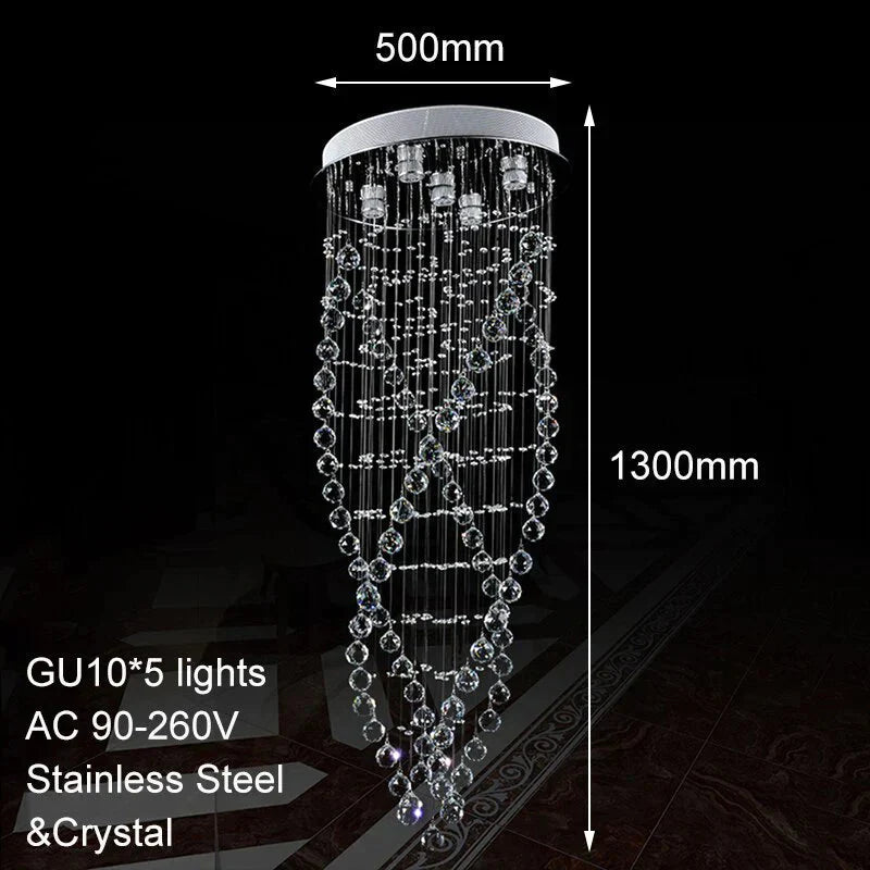 Vintage Europe Chandelier Modern Crystal Lamp With Gu10 5 Lights Royal For Bedroom Living Room