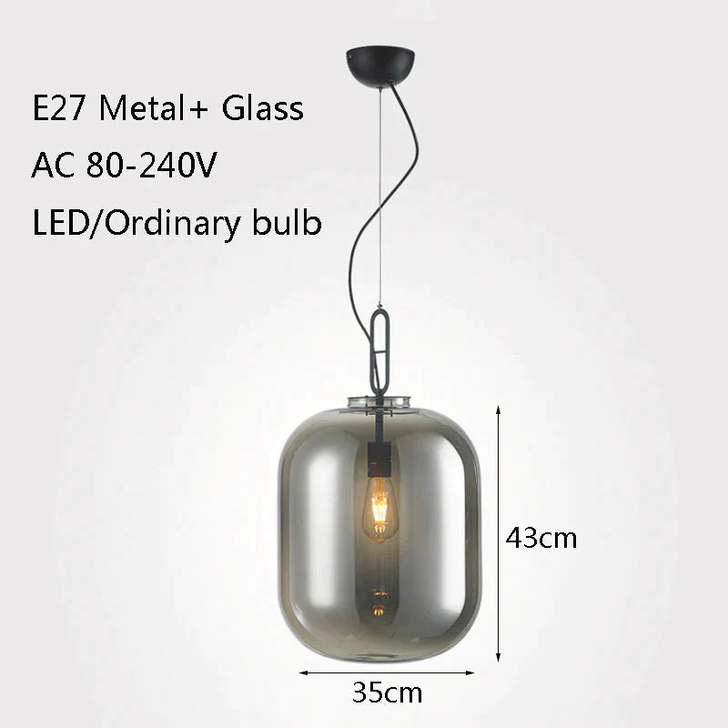 Nordic Modern Creative Glass Melon Single - Head Pendant Lights For Living Room Dining Bedroom